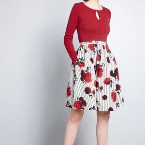 ModCloth "Twice as Timeless" Long Sleeve Dress